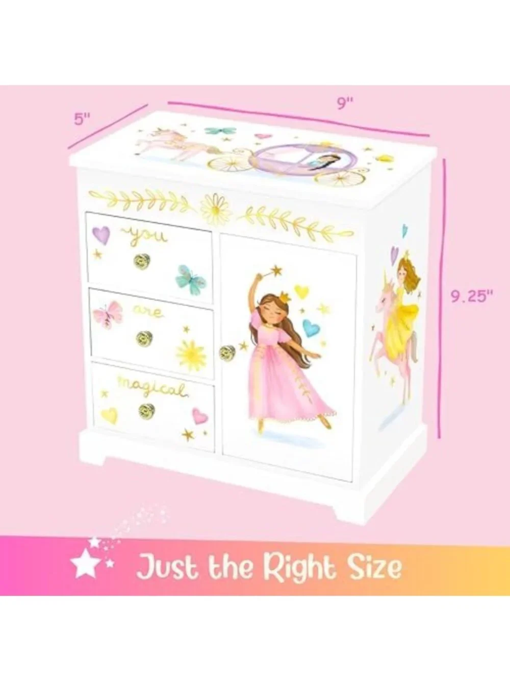 Princess Musical Jewelry Box for Girls - Enchanting Storage & Playful Design